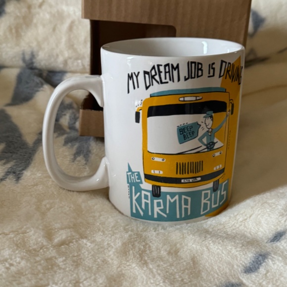 My Dream Job is Driving the Karma Bus Coffee Mug Ceramic Cup Primitives by Kathy - Picture 8 of 16
